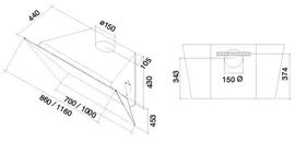 Вытяжка Falmec PRISMA 115 (800) Vetro BIANCO ECP