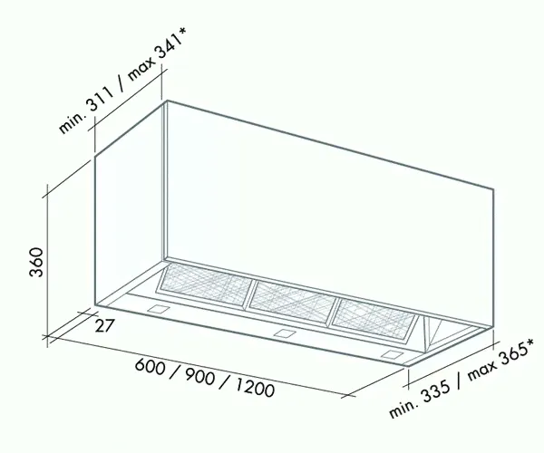Пристенная вытяжка Falmec INTEGRATA 90-3