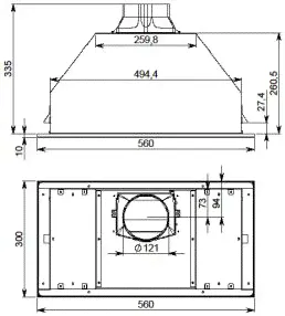 Вытяжка Falmec Built-In 50 Max inox (600) нержавейка-3